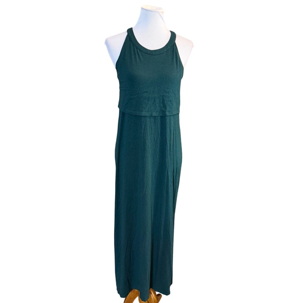 Sweaty Betty Maxi Dress Women S Green Racerback Layered Cutout Athleisure